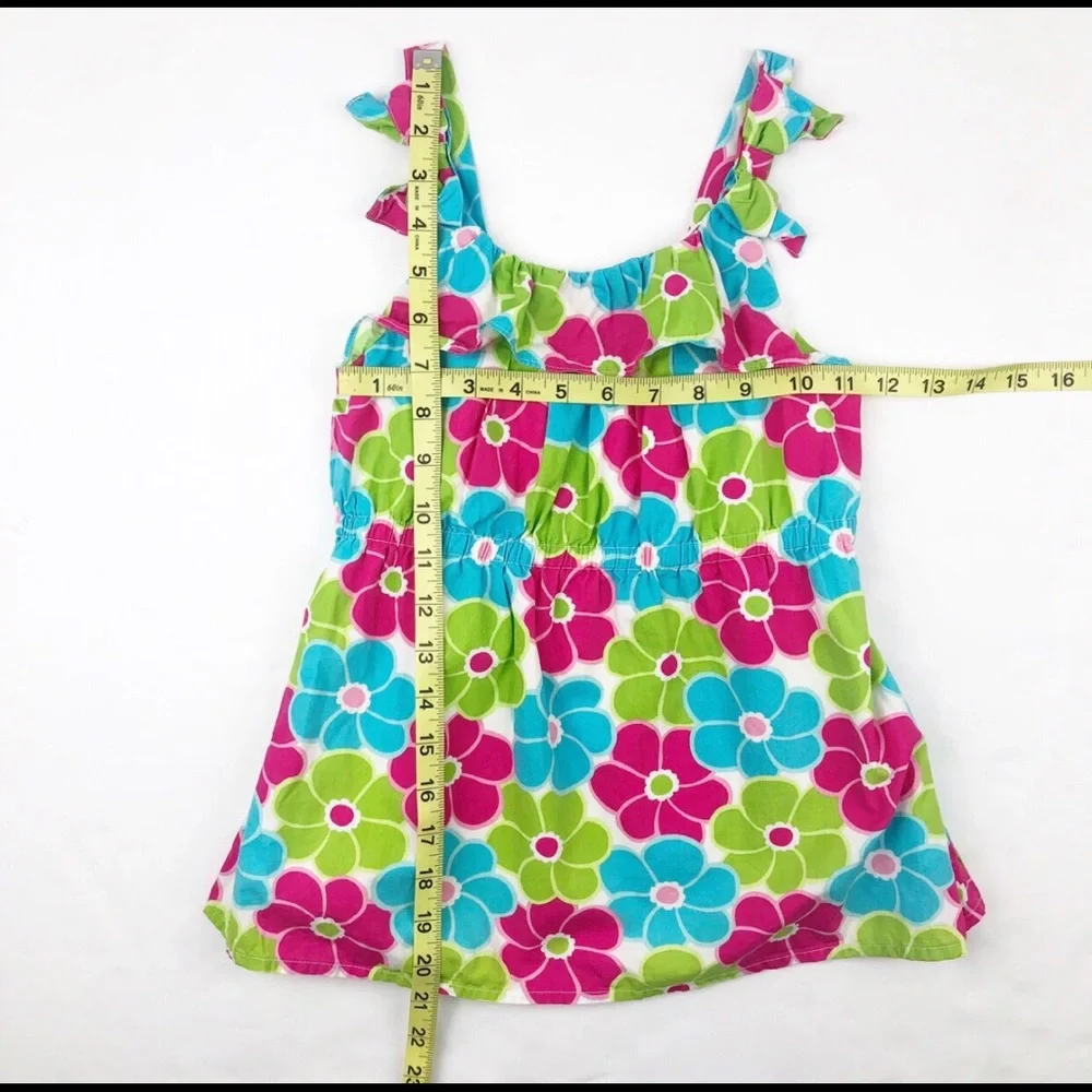 Gymboree Bow Ruffle Flower Tank Top Ice Cream Sweetie Size 8